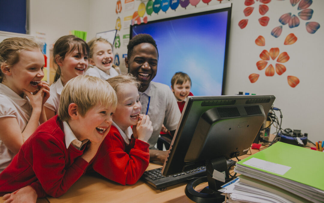 teacher managing classroom