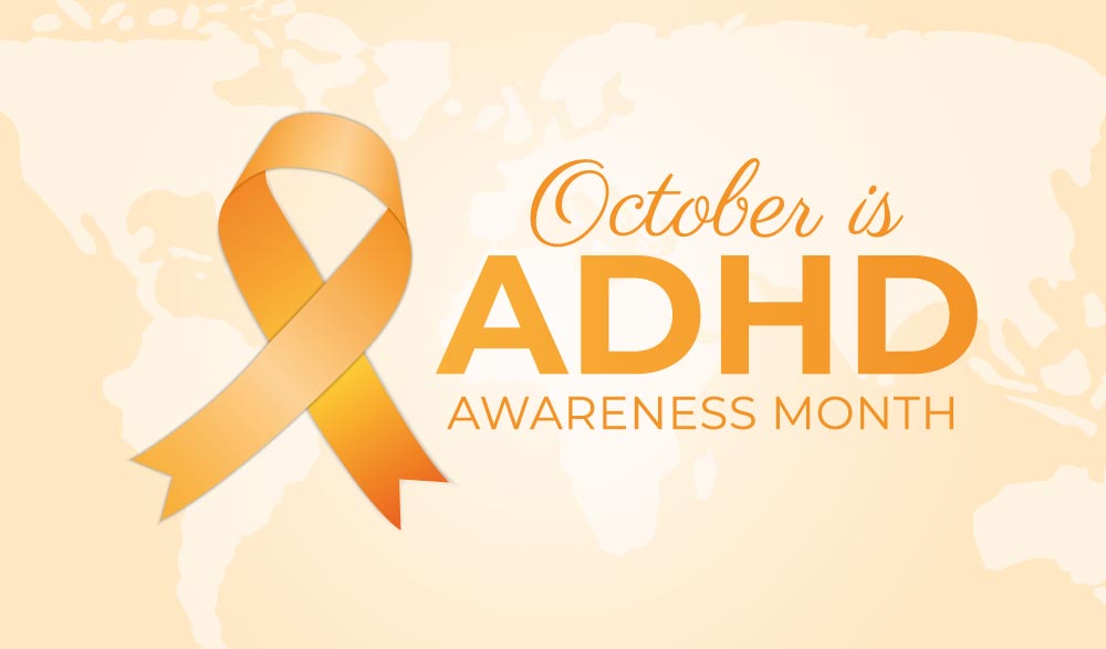 October is ADHD Awareness Month Background Illustration