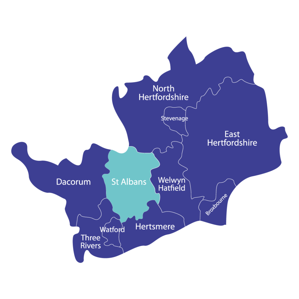 map of hertfordshire